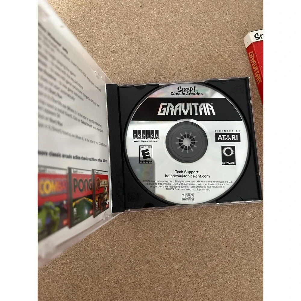 Snap Atari Gravitar -PC 2004 Release -Vintage PC Game LIKE NEW
